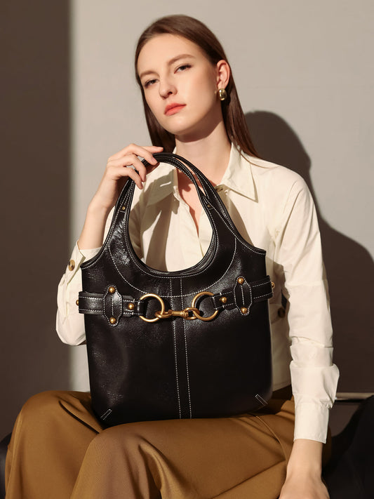 Vintage Belted Leather Bag-1