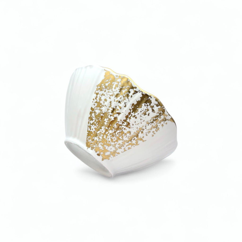 Molly Skål – 15cm Vit och Guld
