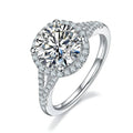 Women's Inlaid Luxury Silver Wedding Ring