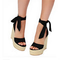 Sandals Women's Summer Slope With Hemp Rope Sole Platform Shoes