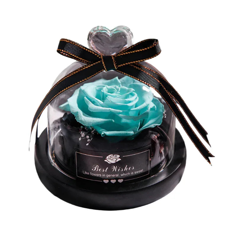 Romantic Flowers Home Decor Rose With LED Glass Valentine's Day Couples Gift