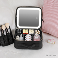 Trousse de toilette avec lumière LED et miroir pleine page