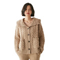 French Style Turtleneck Cashmere Cardigan Sweater For Women