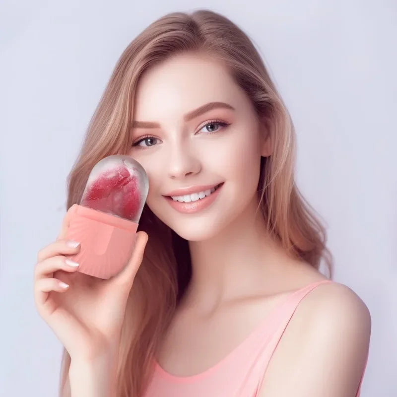 Moule à glace et masseur facial en silicone