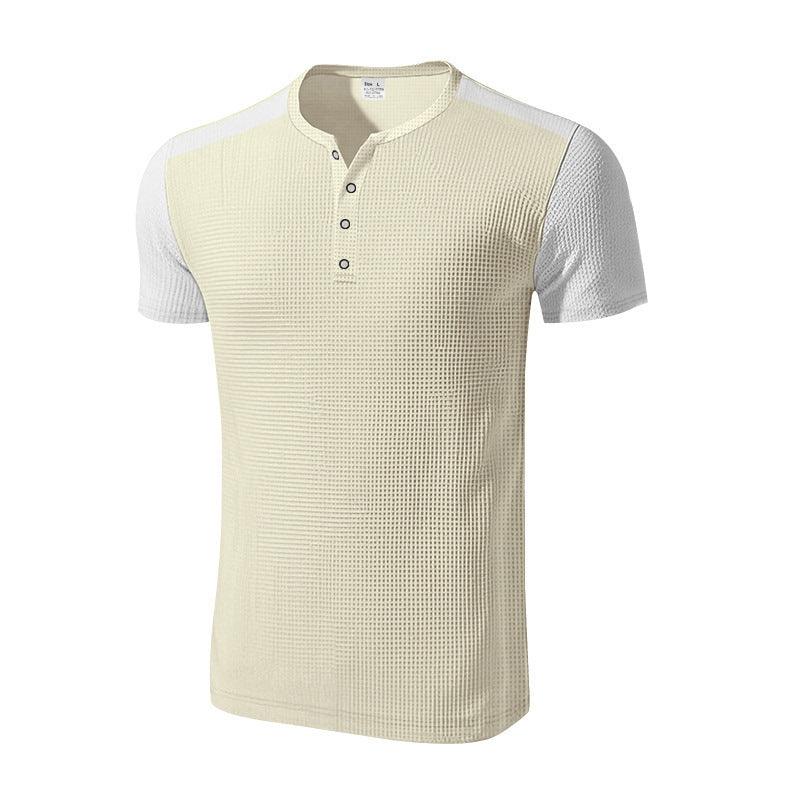 Men's Plus Size Solid Color Buttoned T-Shirts