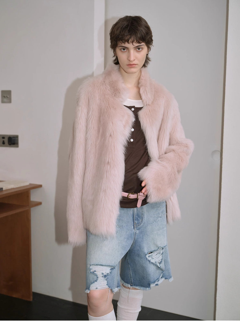 Manteau court en peau de mouton pour femme « Heartbeat Mark » de Toscane