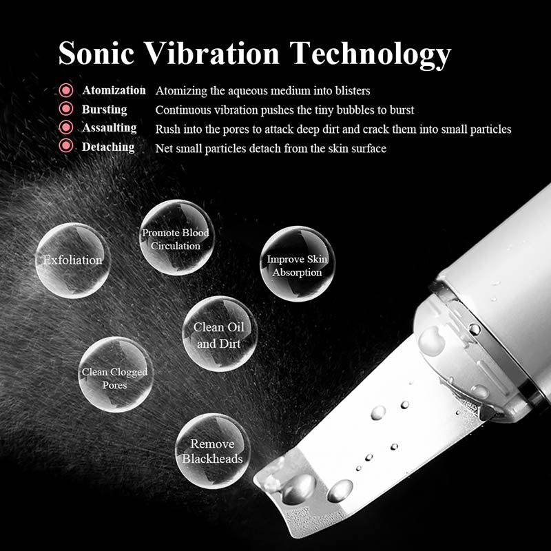 Brosse à ultrasons pour la peau, éliminateur de points noirs pour le visage par vibration