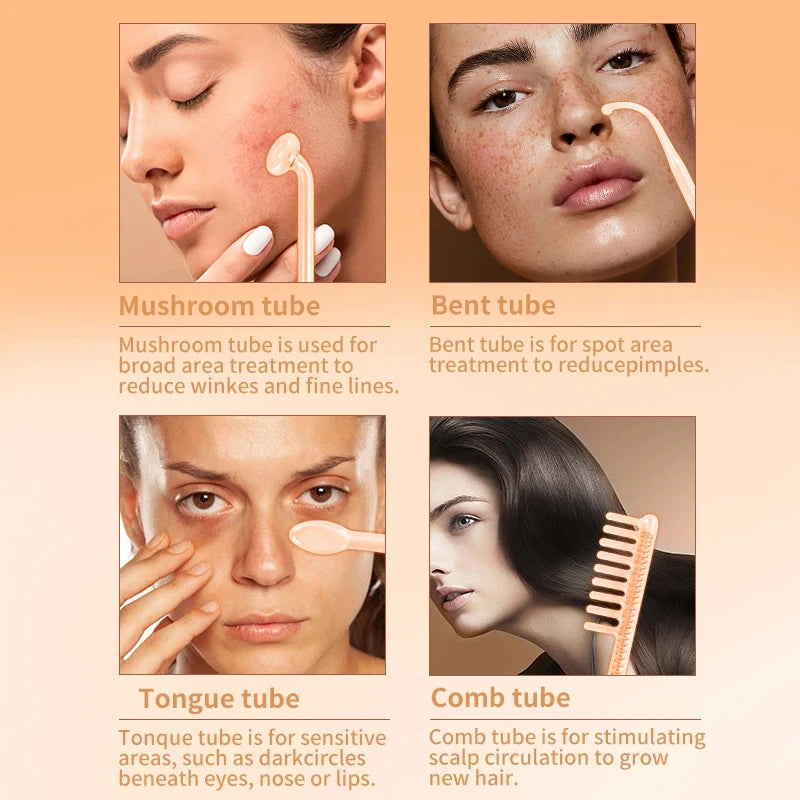 Baguette d'électrothérapie haute fréquence 4 en 1