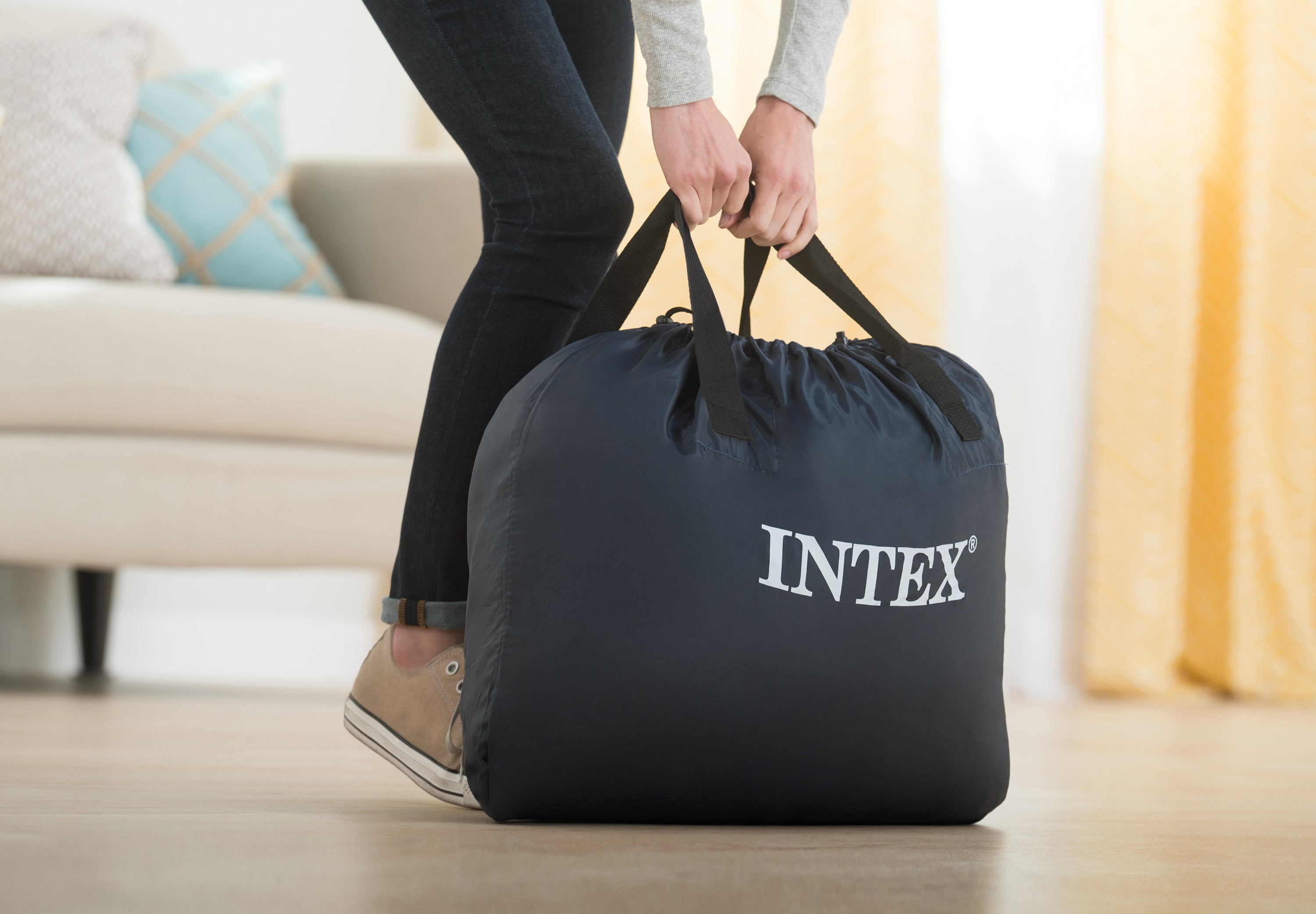 INTEX Ultra Plush Luftmadrass - Brun Double