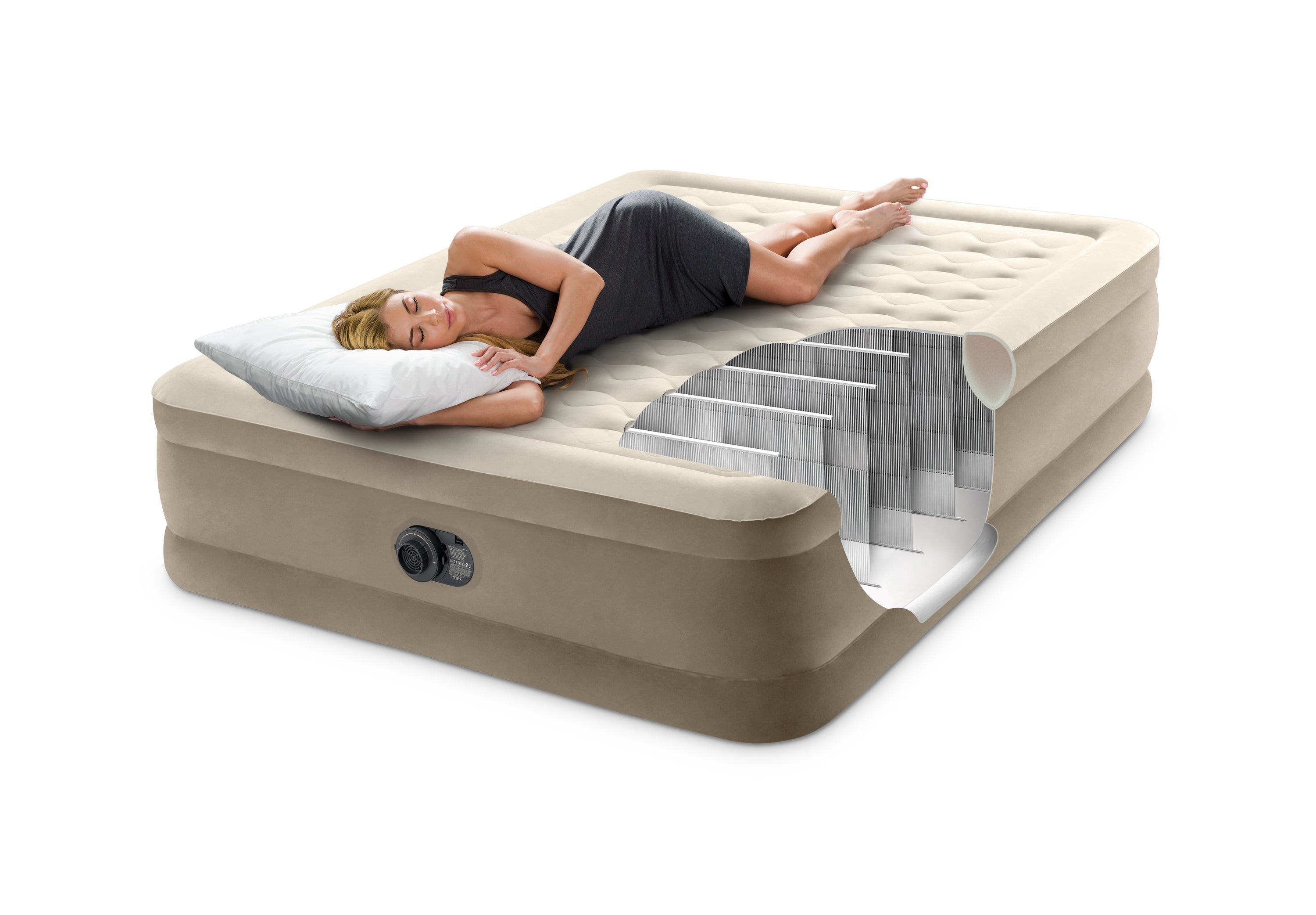 INTEX Ultra Plush Luftmadrass - Brun Double