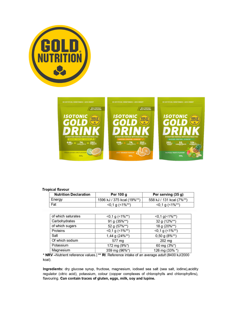 ISOTONISK GOLD DRINK - Dîner sportif pour tous et prestations