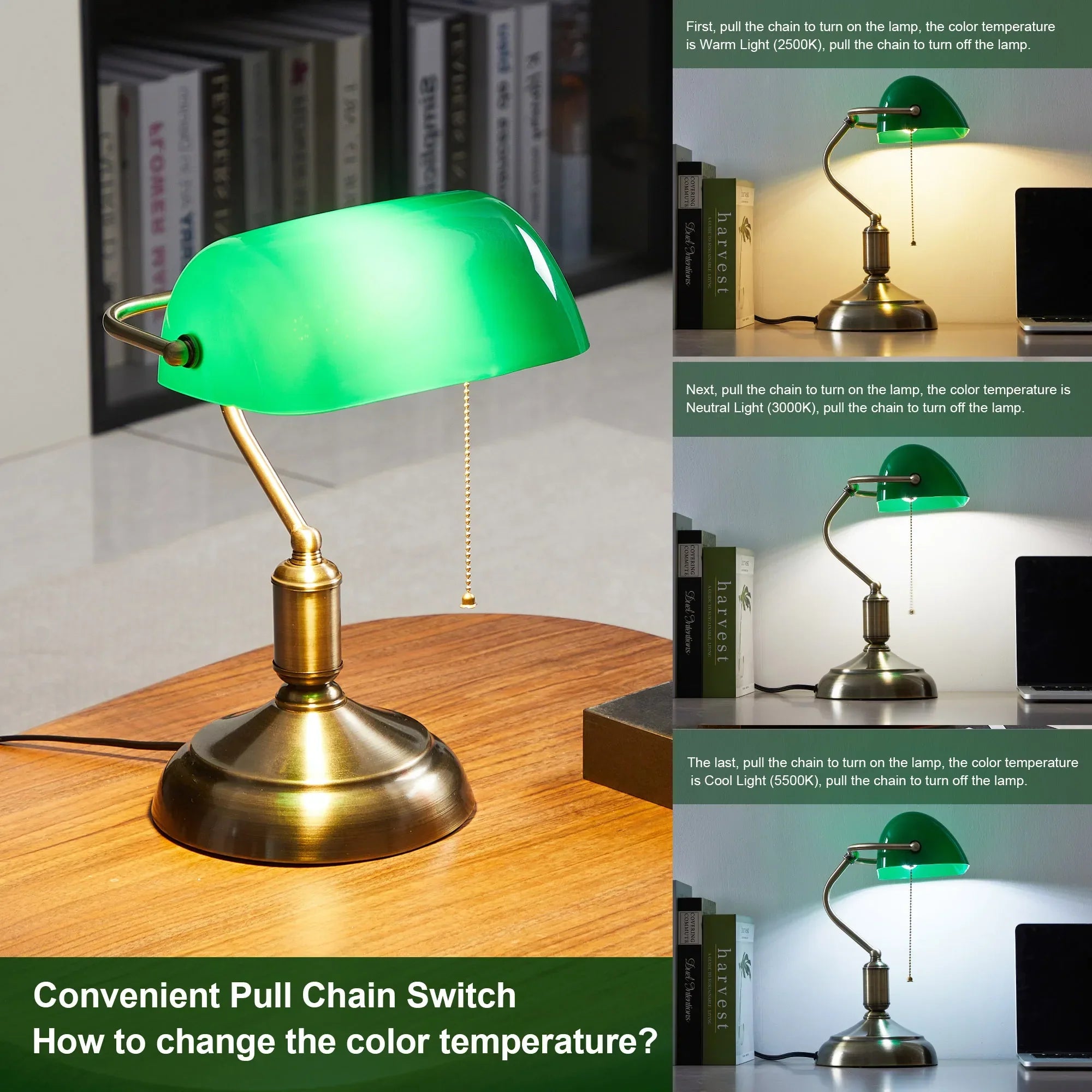 Classic Green Bankers Desk Lamp