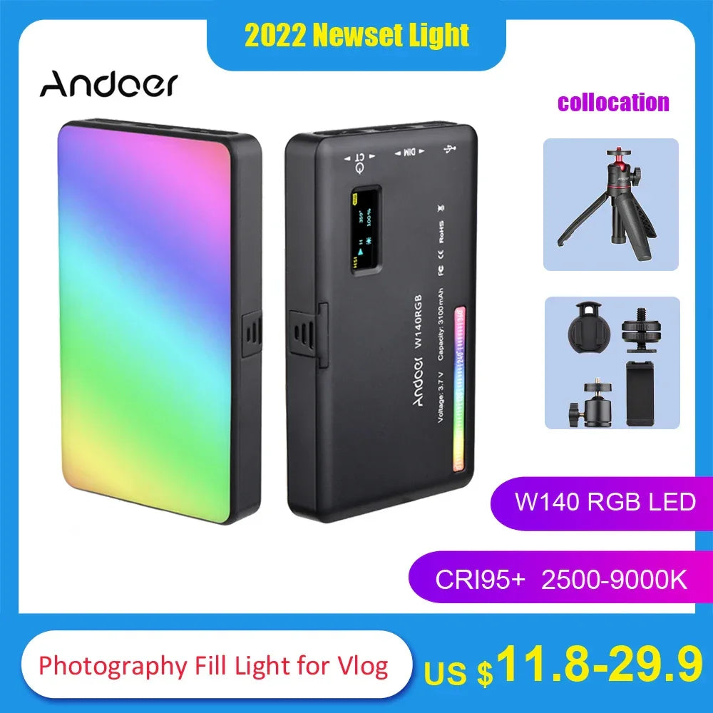 Éclairage vidéo LED 2500-9000K pour vlogs et diffusions en direct 