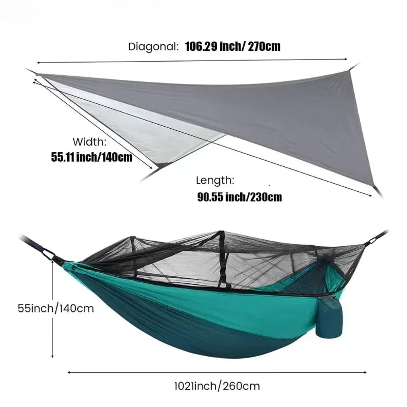 Camping Hammock with mosquito net and tarp