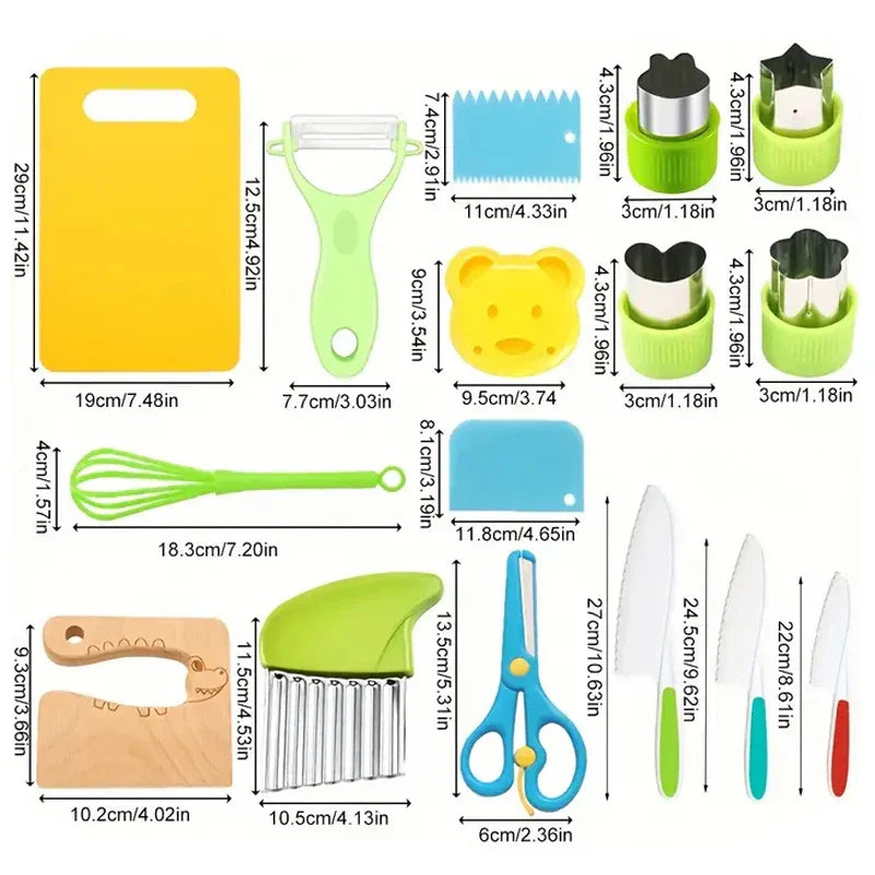 Kids Cooking Cutter Set - Safe Kitchen Tools