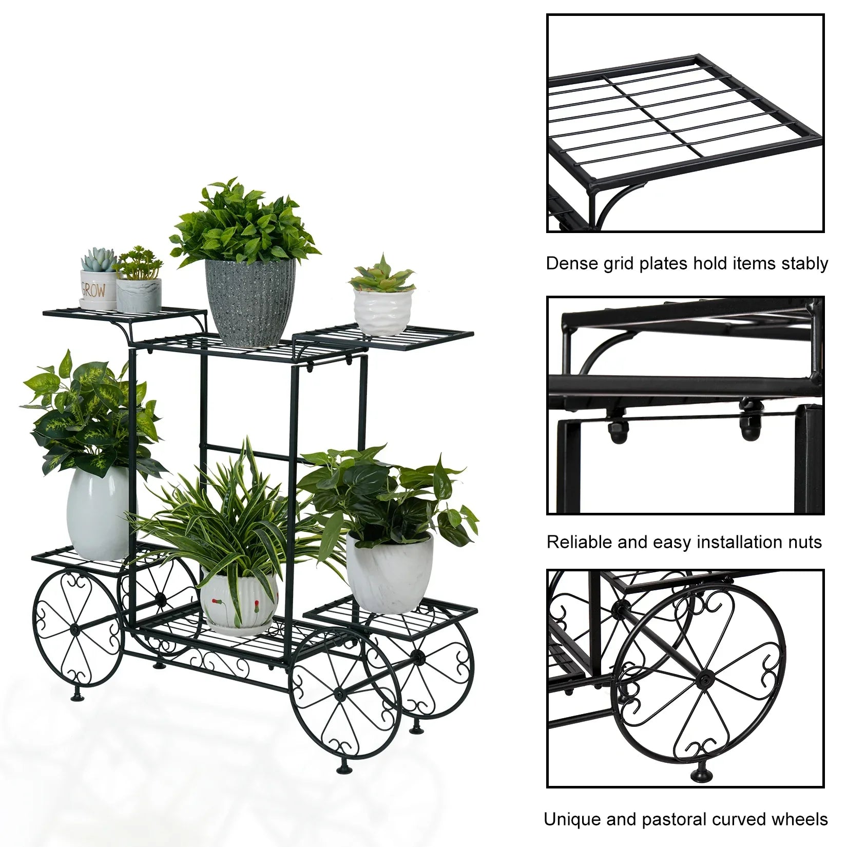 Chariot pour support à plantes de jardin