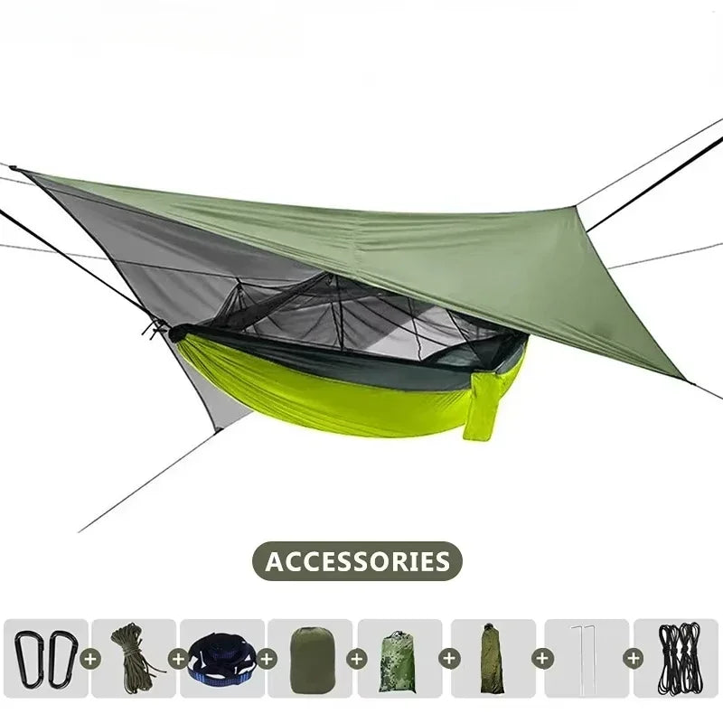 Camping Hammock with mosquito net and tarp