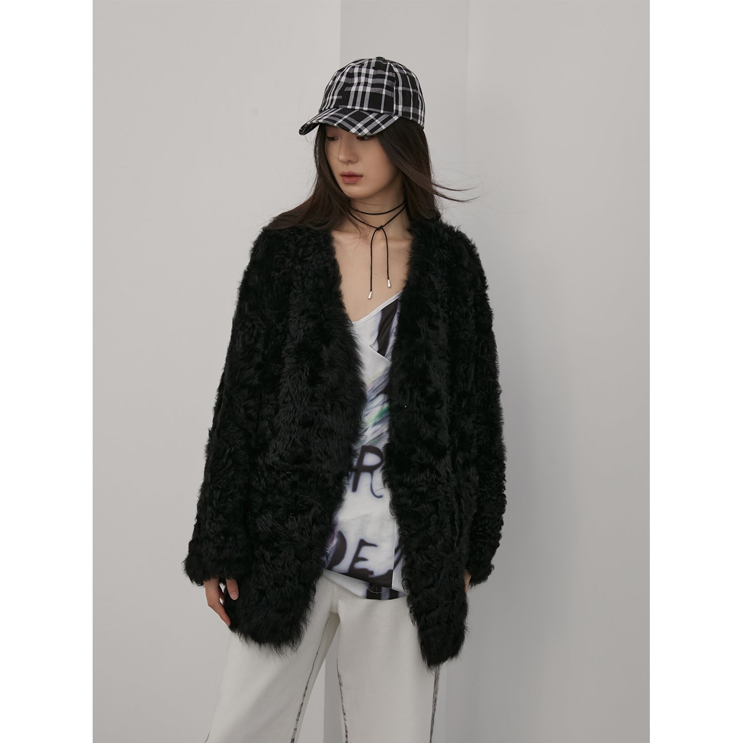 Peach Sheepskin Coat for Winter