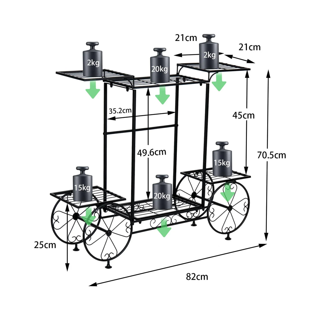 Chariot pour support à plantes de jardin