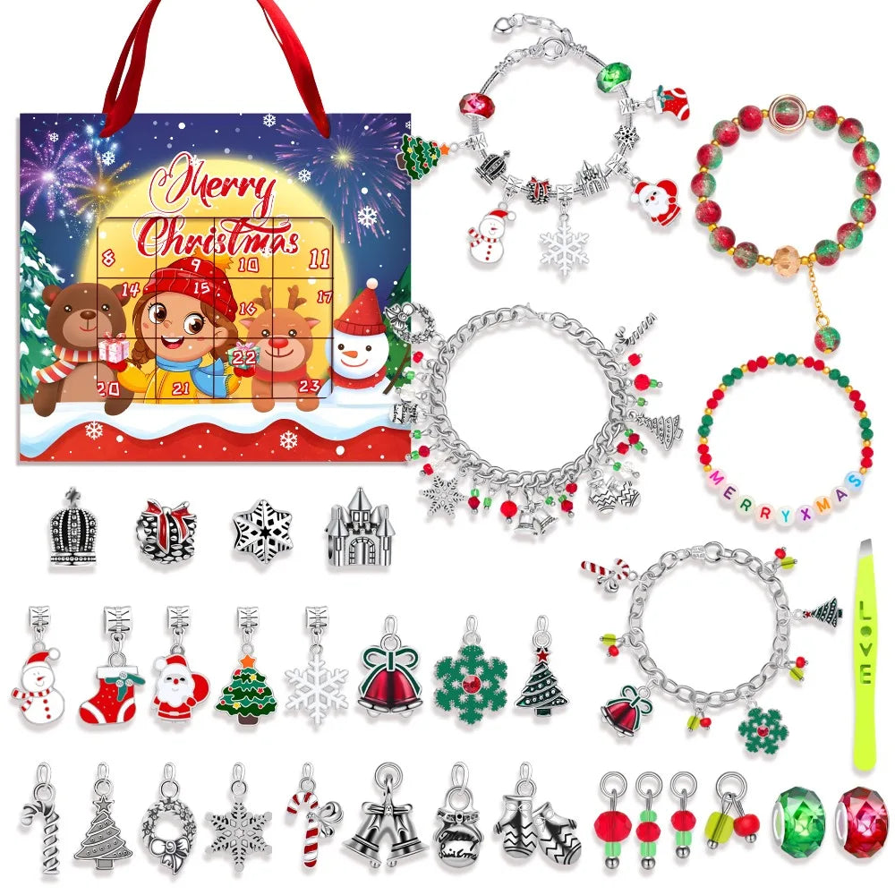 Calendrier de l'Avent 2025 : Bracelets à faire soi-même – 24 jours de surprises bijoux dans des boîtes mystères