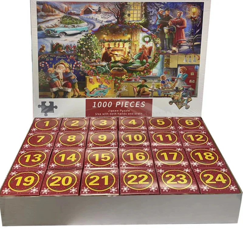 Calendrier de l'Avent Puzzle – Puzzle de 1000 pièces pour toute la famille et les adultes