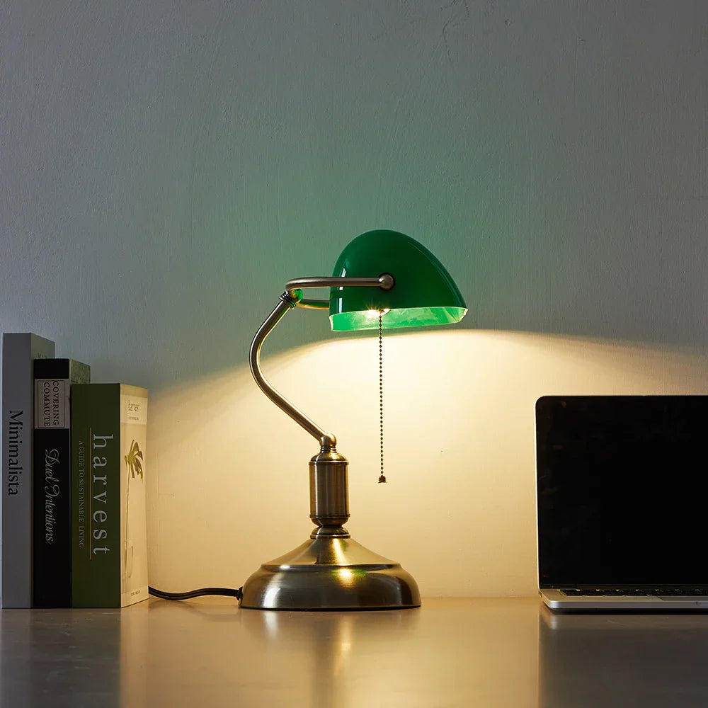 Classic Green Bankers Desk Lamp