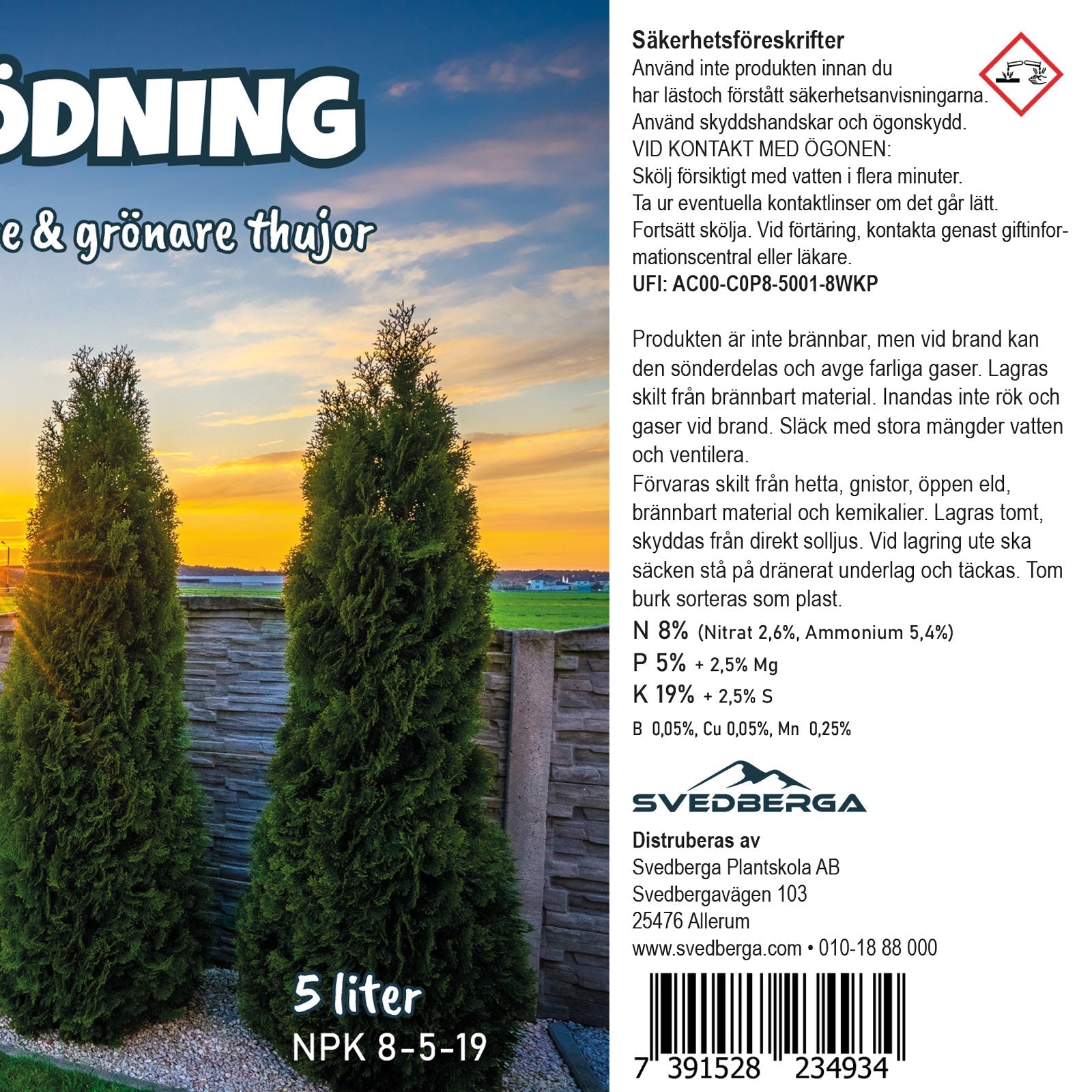 Thujagödning 5 litres ∼ 6kg, Fraktfri.