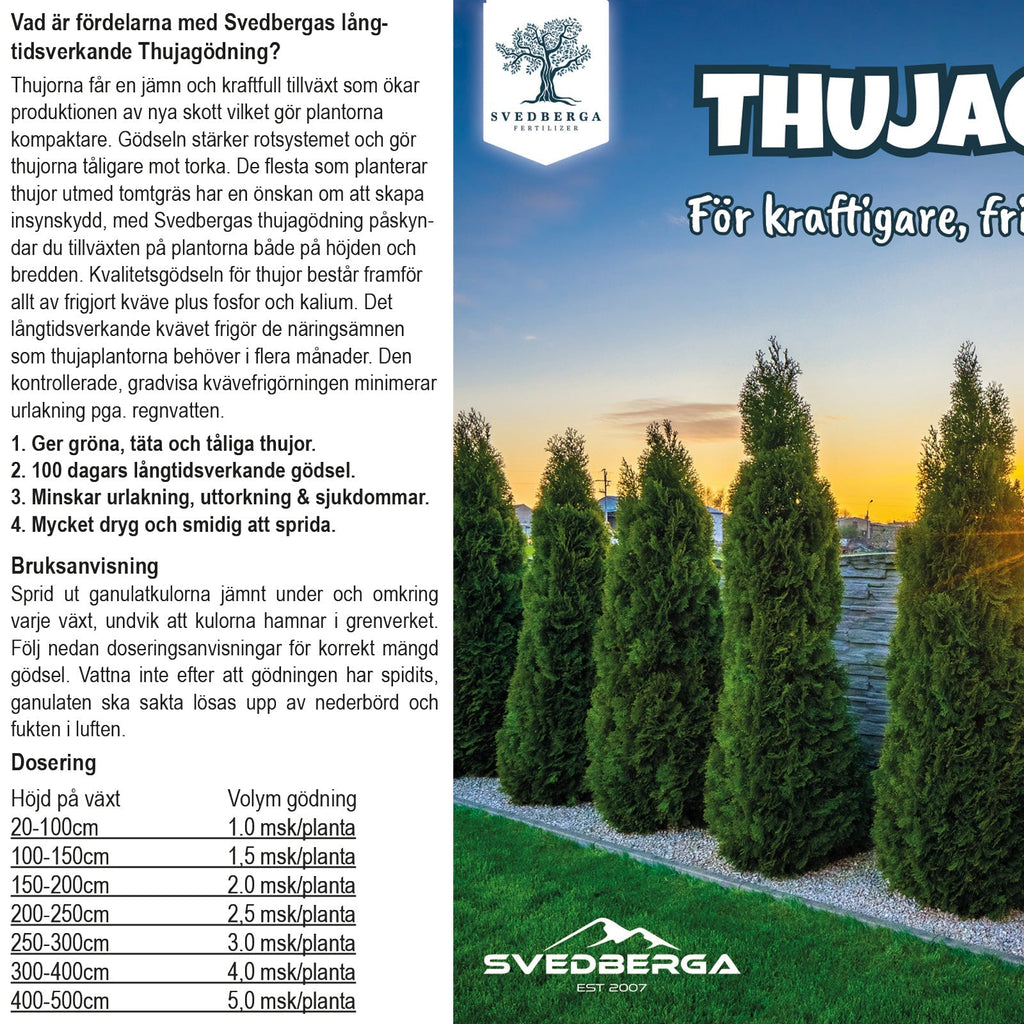 Thujagödning 5 litres ∼ 6kg, Fraktfri.