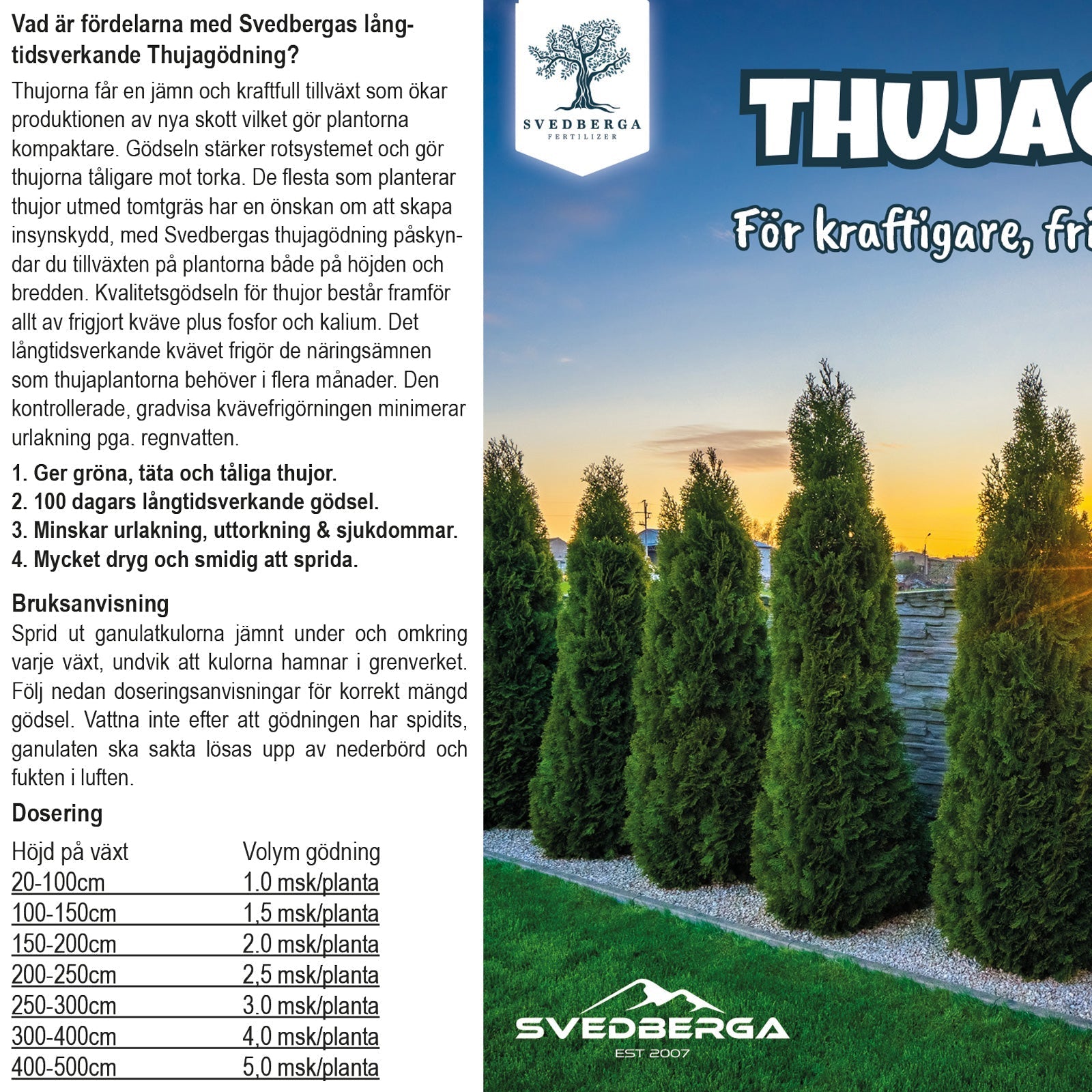 Thujagödning 5 litres ∼ 6kg, Fraktfri.