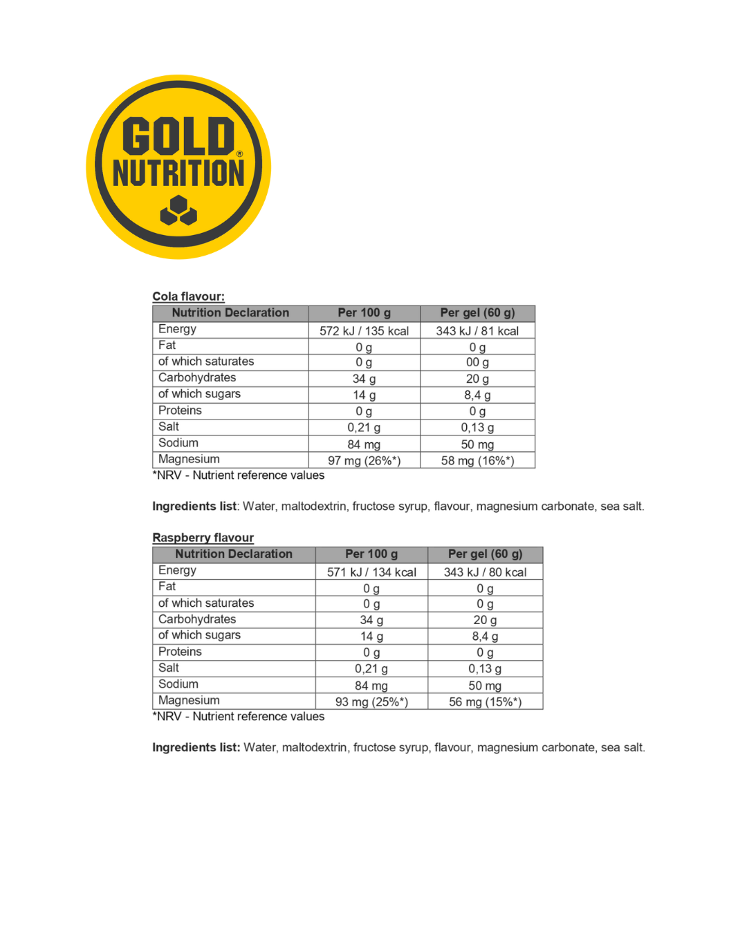 Jelly Bar GoldNutrition® – Énergie et geléform pour les aliments (15 x 30 g)