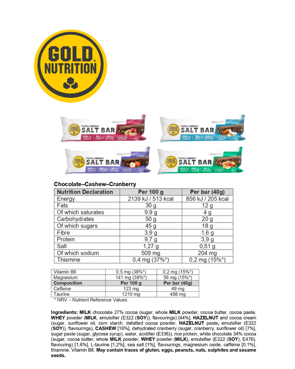 BARRE DE SEL TOTAL ENERGY – Salta Energibars pour tous et tous