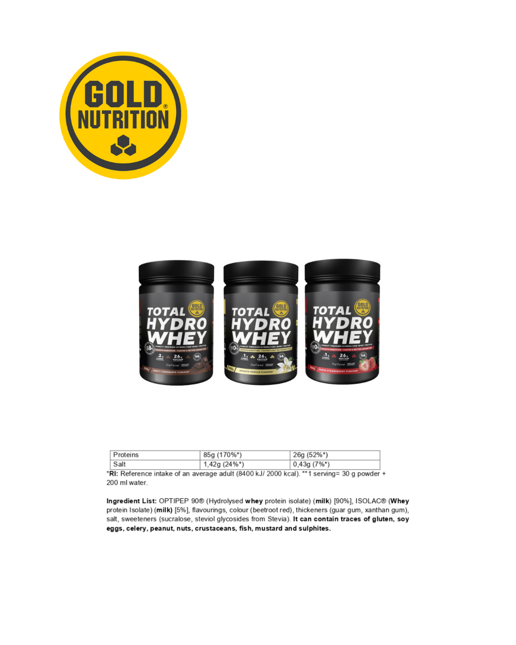 Total Hydro Whey GoldNutrition® – Snabbt protein för muskler och återhämtning