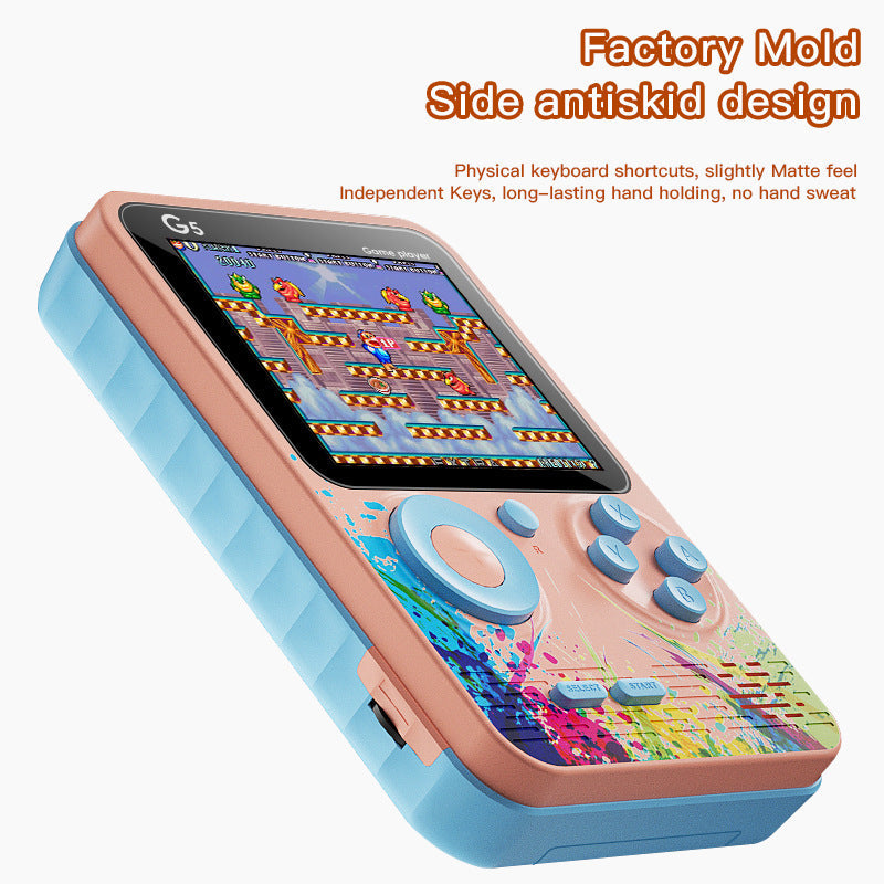 NNEDSZ G5 Retro Handheld Game Console with 500 Classic Games - Pink