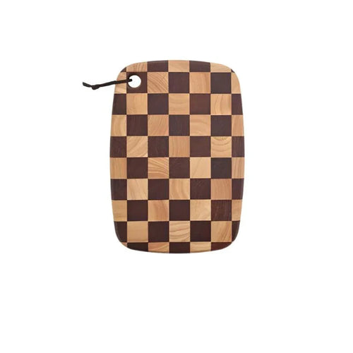 Acacia Wood Cutting Board With Grid Pattern