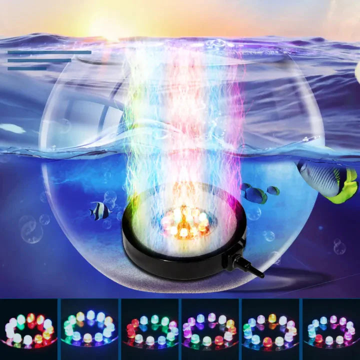 Färgglad Bubbel-Lampa till akvarium