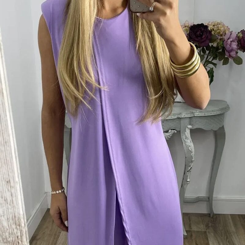 Johanna - Ärmlös rundhalsad tvådelat set för kvinnor