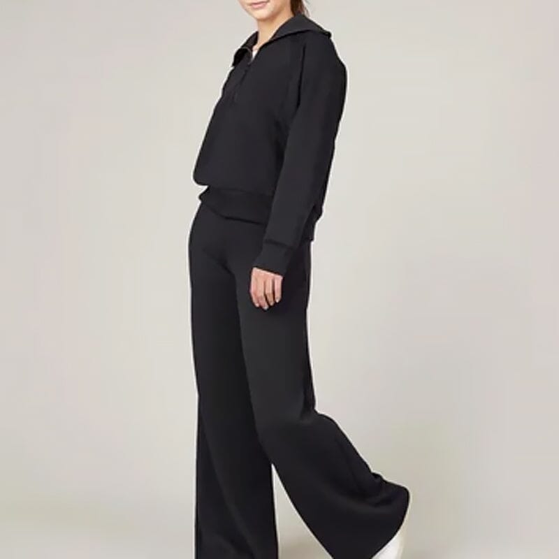 Avslappnade byxor och långärmad topp - Set