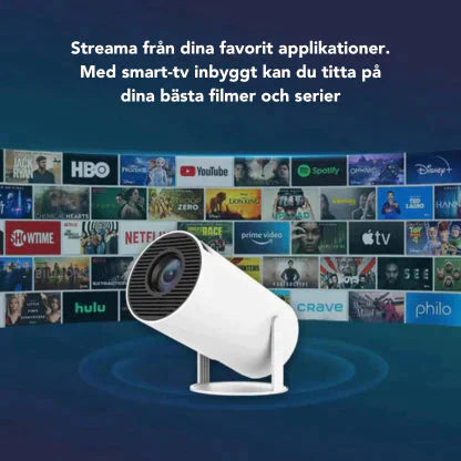 Bärbar 4k WIFI-projektor med Android 10, iOS kompatibel