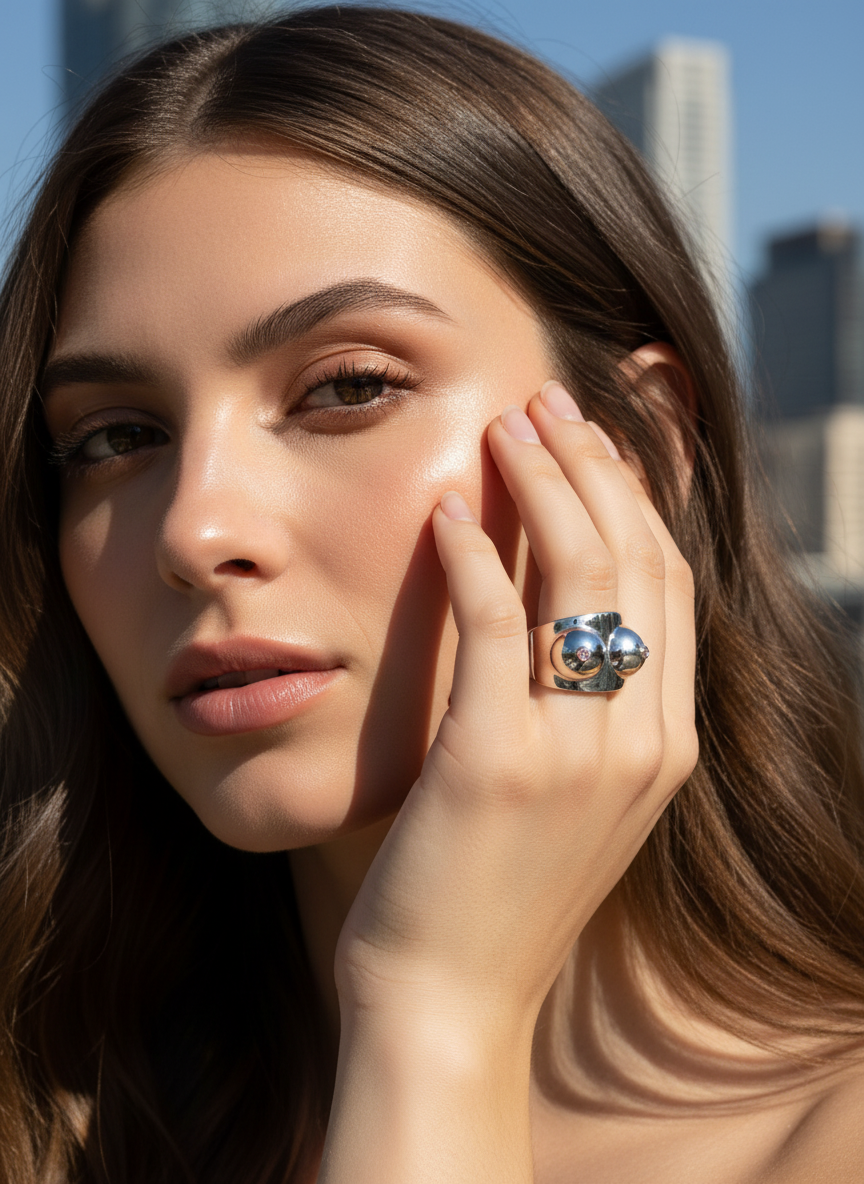 Bague en argent pour les seins