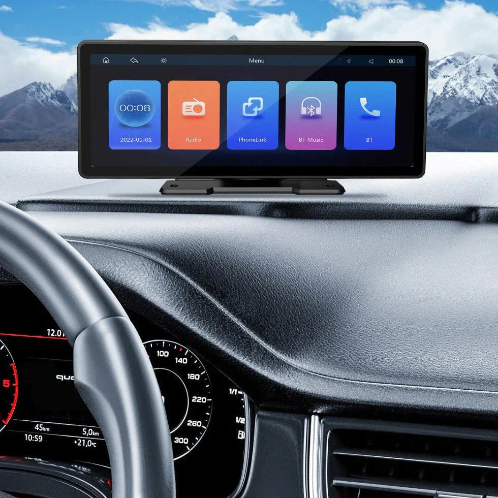 CarScreen 10.26" – Trådlös CarPlay/Android Auto + Gratis Backkamera