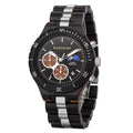 Engraved Multi-Function Quartz Wooden Watch For Men
