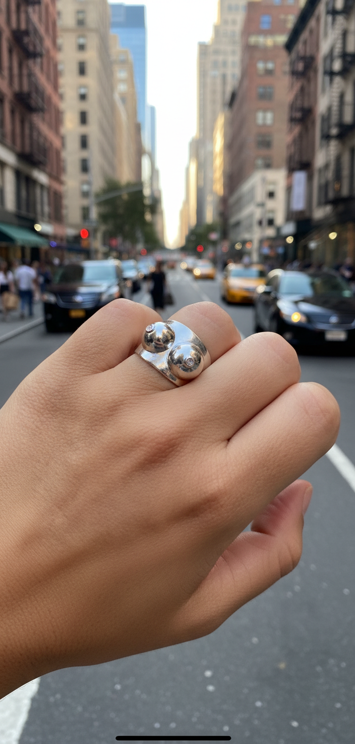 Bague en argent pour les seins