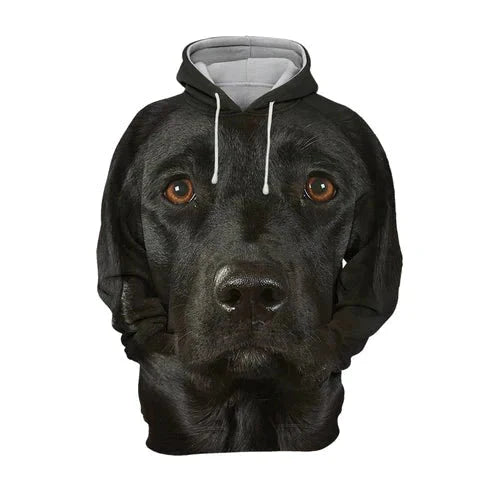 Huvtröja med hundtryck