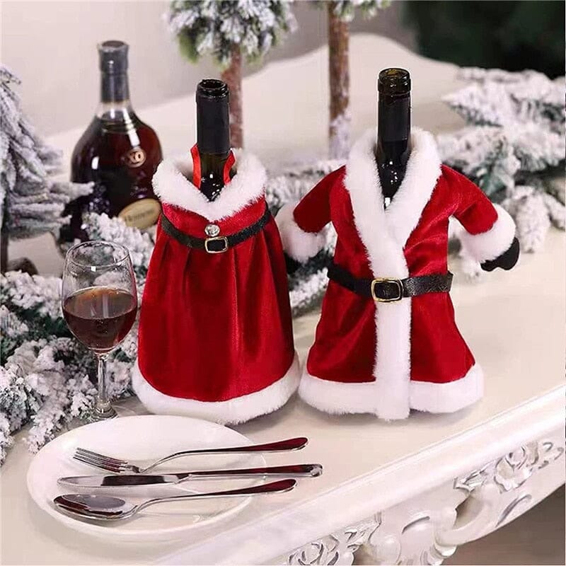 Julkläder till vinflaska