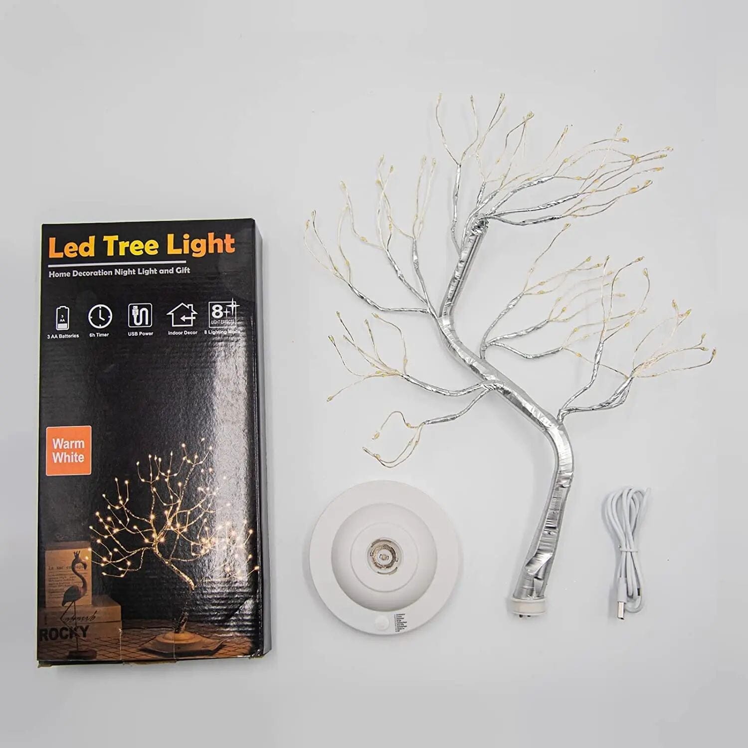 LED Bonsai Trädbelysning – Dekorativ med 8 Ljuslägen