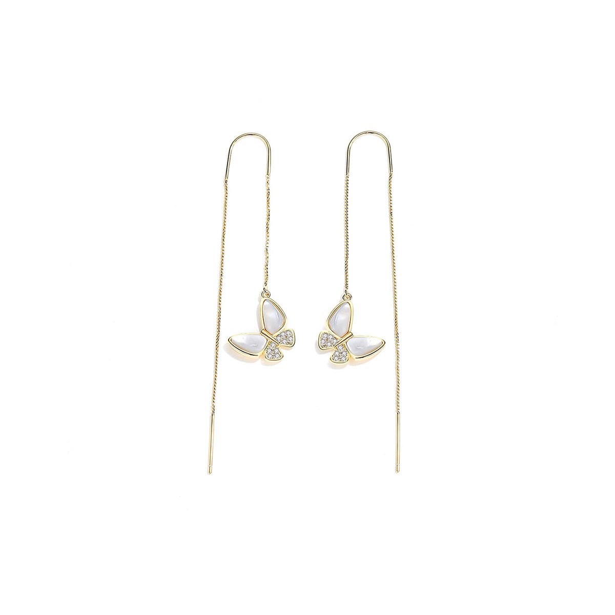Lustrous Butterfly Gold Earrings