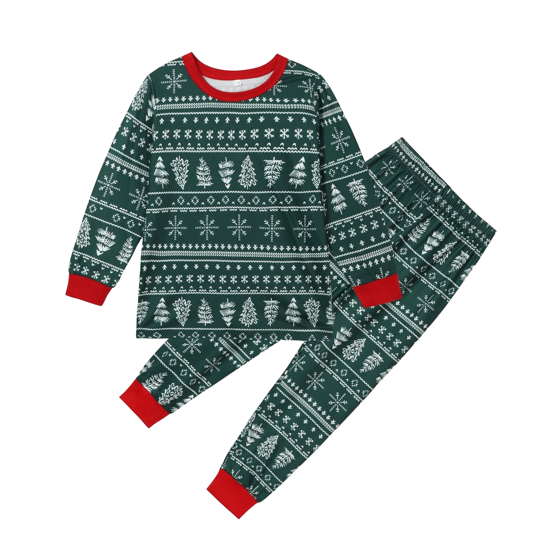 Matchande julpyjamas för hela familjen - Grönt