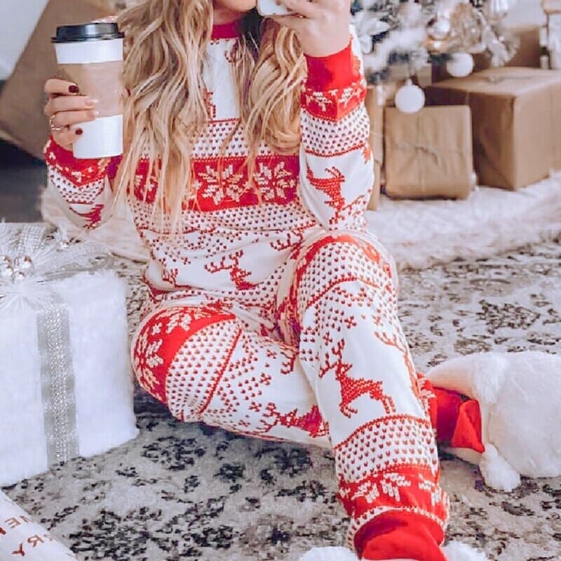 Outlet - Matchande julpyjamas för hela familjen - Röd