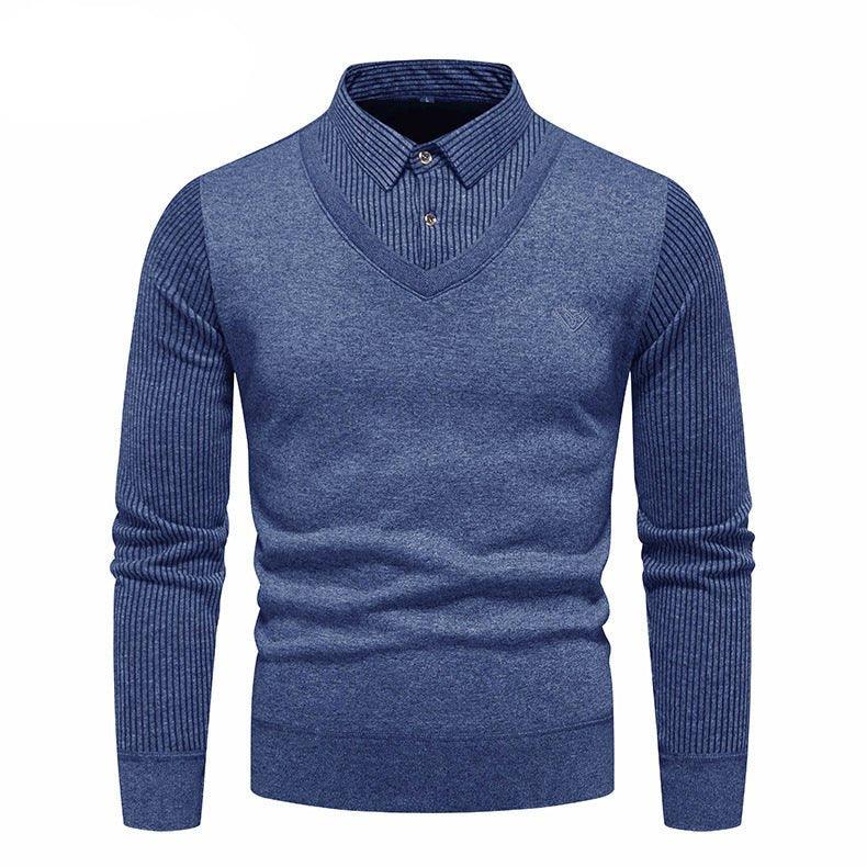 Men's Undershirt Slim Fit Fleece-Lined Two Pieces Sweaters