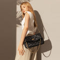 Multi-Strap Black Quilted Flap Shoulder Bag-0